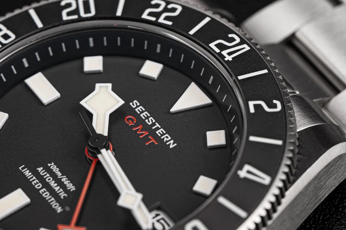 SEESTERN Diver Man Watch Titanium Automatic GMT Mechanical Wristwatch NH34 Movement Sapphire Crystal 20ATM Waterproof Lume S462