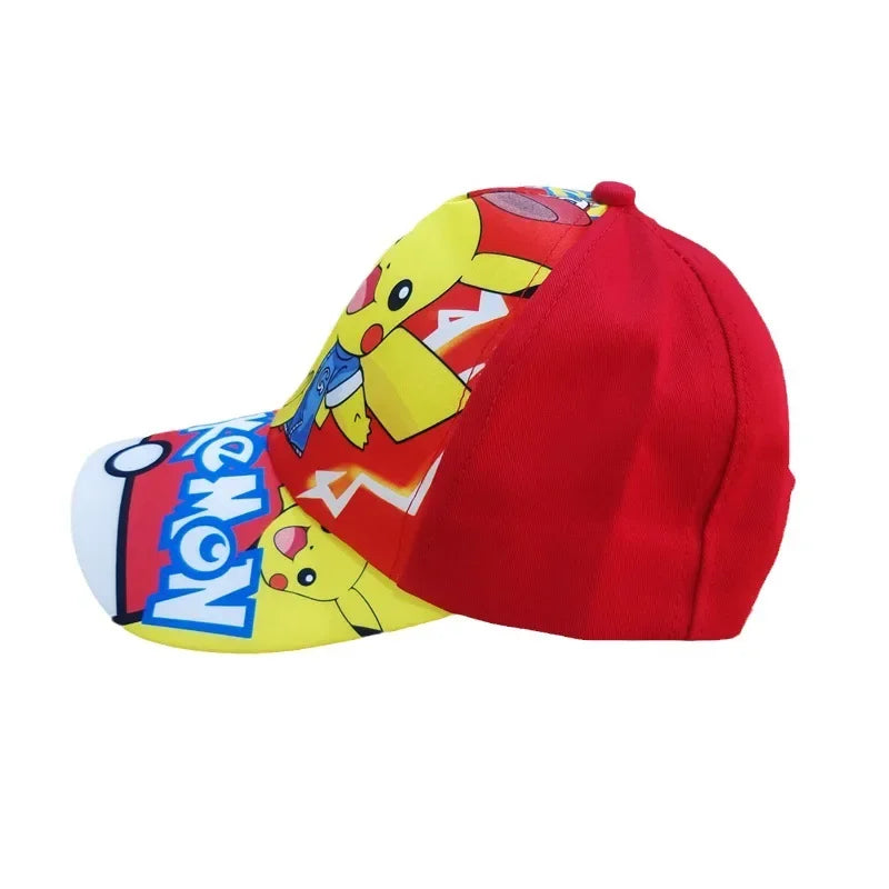 Pokémon Go Anime-figur Pikachu Polyester-baseballkasket med tryk Tegneserie-kasket med skygge Børnedragt Dekoration Fødselsdagsgaver