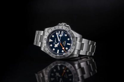 SEESTERN GMT Retro Watch for Men NH34 Automatic Movement Mechanical Wristwatches Sapphire Crystal Fine-tuning Pull Button S436