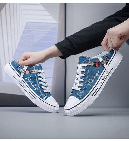 Tendance Designers hommes demi pantoufles été homme chaussures vulcanisées antidérapant résistant à l'usure chaussures en toile chaussures à bouche peu profonde pour hommes