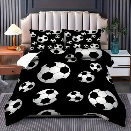 Football Duvet Cover Set Comforter Bedding 3D Children’s Bedding Set 3-Piece 1 Quilt Cover King Size