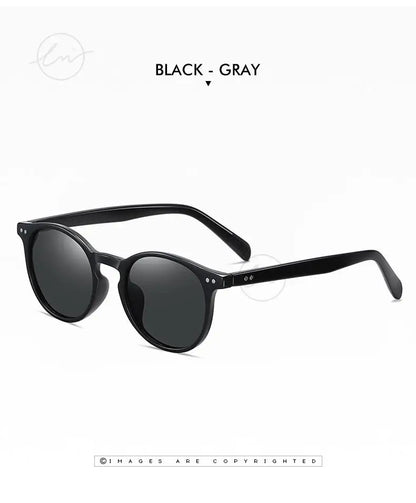 LM Retro runde solbriller til kvinder og mænd, ultralette TR90, polariserede, unisex, kørselsbriller, vintage solbriller, UV400, Gafas De Sol