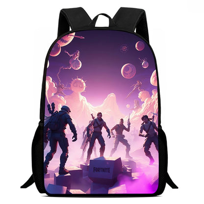 Fortnite Cartoon 15-inch Lightweight Backpack With Adjustable Shoulder Straps Kids Daily School Bag For Boys Girls Age 5-9