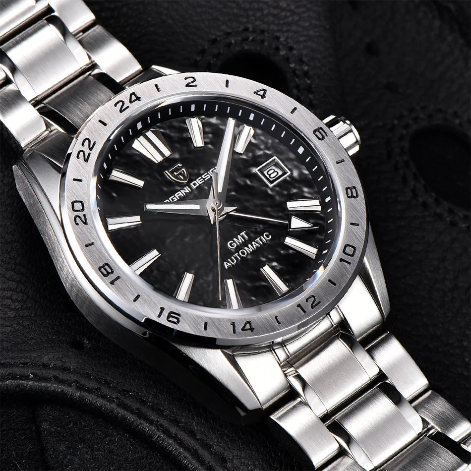 PAGANI DESIGN New GMT Men's Mechanical Watches 100M Waterproof Clock Sapphire Glass Automatic Men Watch PD-1792 Relogio Masculino