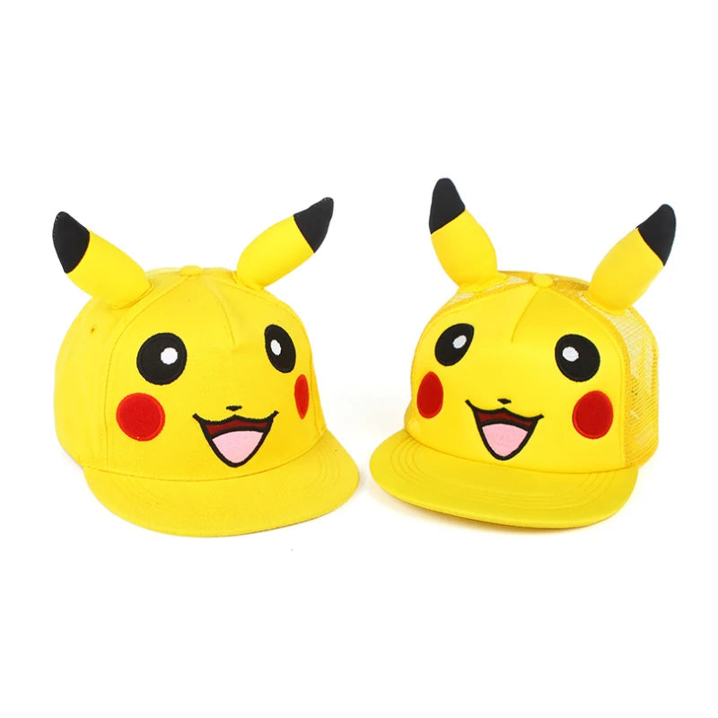 Pokémon-baseballkasket, Pikachu-hat, Pokémon-cosplay-hiphop-kasket til piger, drenge, børn, anime-figurer, legetøj, gave, tegneseriehat