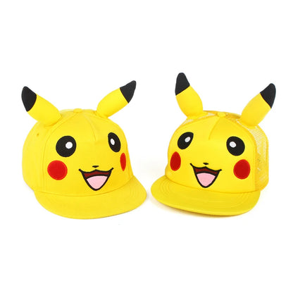 Pokémon-baseballkasket, Pikachu-hat, Pokémon-cosplay-hiphop-kasket til piger, drenge, børn, anime-figurer, legetøj, gave, tegneseriehat