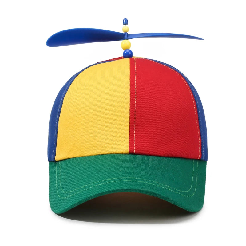 Cappellino da baseball alla moda con motivo a libellula e bambù, in stile primaverile e autunnale, con effetto color-block e visiera a elica – Cappellino da esterno per la protezione dal sole