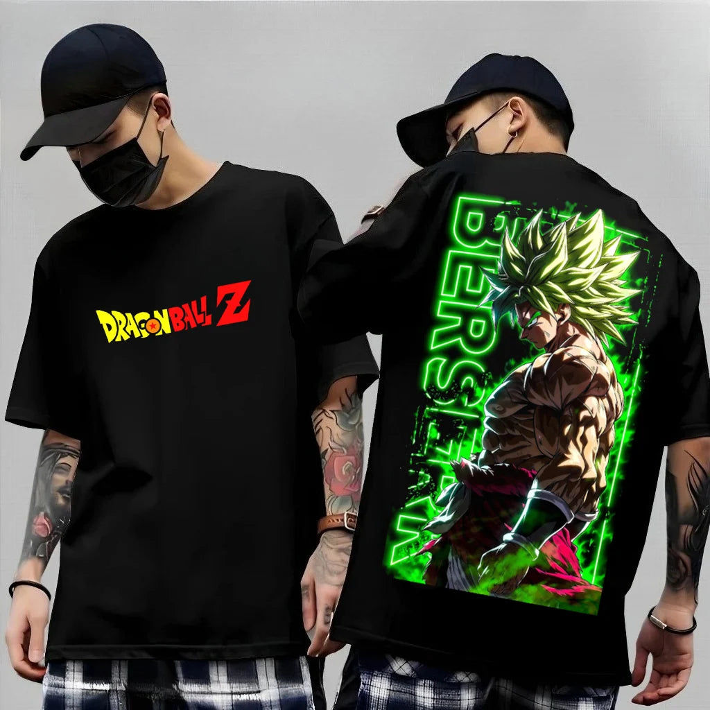 Dragon Ball Z Print Short Sleeve Cotton T-Shirt Son Goku Vegeta Men Women Clothes Harajuku Y2k Tee Vintage Summer Streetwear
