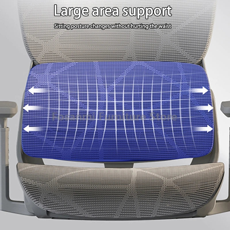 Atmungsaktiver Mesh-Computer-Bürostuhl mit Armlehnen und Lendenwirbelstütze, verstellbarer ergonomischer Schreibtischstuhl für Zuhause und Gaming mit Kopfstütze