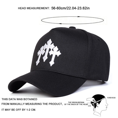 Unisex Cross Embroidery Baseball Caps Spring and Autumn Outdoor Adjustable Casual Hats Sunscreen Hat Sports Cap