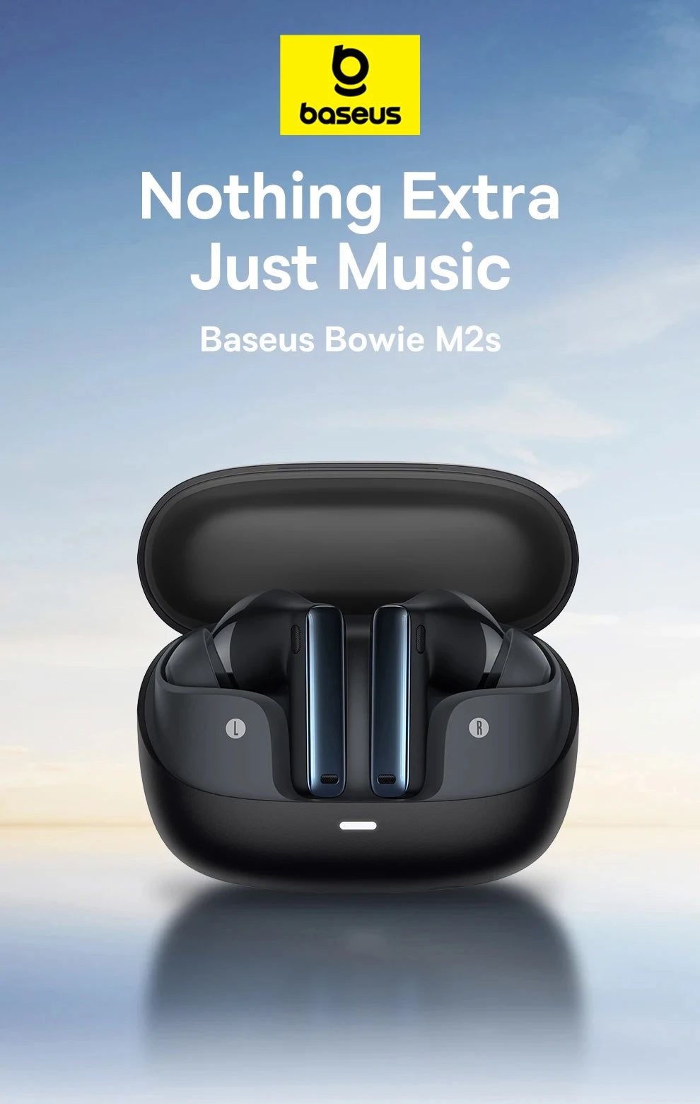 Baseus Bowie M2s ANC Wireless Bluetooth 5.3 Earbuds – 48dB Hybrid Noise Cancelling 3D Spatial Audio HiFi Earphones with Mic