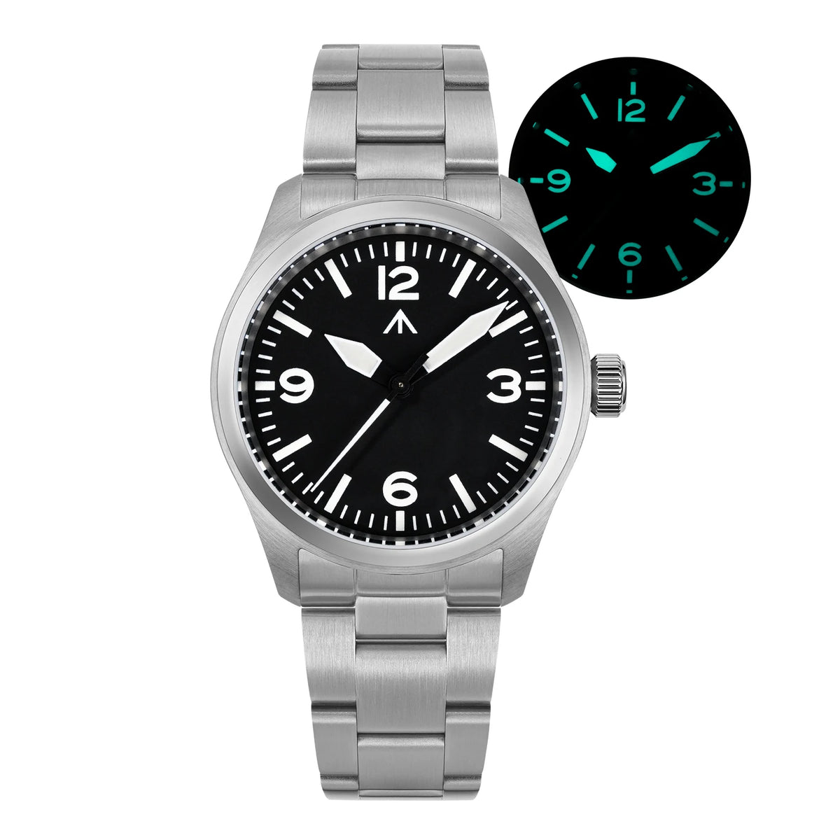 Militado ML08 Switzerland Ronda 515 Quartz Movement Double Sapphire Crystal  BGW9 Luminous 10Bar Waterproof 38mm Vintage Watch