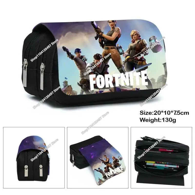 3-teiliges Set Fortnite-Gaming-Rucksack, Anime-Cartoon, große Kapazität, Schultaschen für Schüler, Federmäppchen, Kawaii-Lunchbag, Geburtstagsgeschenke