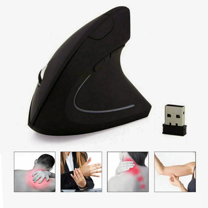 Ratón inalámbrico 2.4G vertical gaming ergonómico 1600DPI para PC, portátil y oficina, mini ratón gaming
