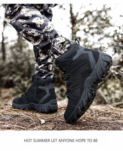 Stivali tattici da combattimento migliorati da uomo per outdoor e campeggio, antiusura, a risposta rapida, scarpe da trekking, pesca e caccia, sneakers da uomo