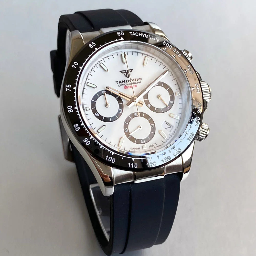 Luxuriöse VK63 Herrenuhr mit Quarzwerk, Business-Chronograph, 39mm, Stahl/Roségold, Datum, leuchtendes Zifferblatt, voll funktionsfähiger Chronograph