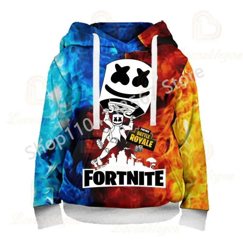 Sudaderas con capucha Llama Battle Royale F-Fortnited con estampado 3D para hombre, mujer y niños, sudaderas para niño y niña, pulóver streetwear verde