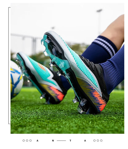 New Men's Football Boots Shoes Match Training Soccer Shoes Non-Slip Cleats Long Spikes FG Ultralight Outdoor Sneakers Drop Shipping