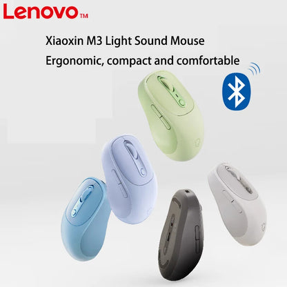 Lenovo Xiaoxin M3 Bluetooth Wireless Mouse, Rechargeable Silent Office Mouse with Triple Bluetooth Connectivity, Adjustable DPI, Twilight Gray