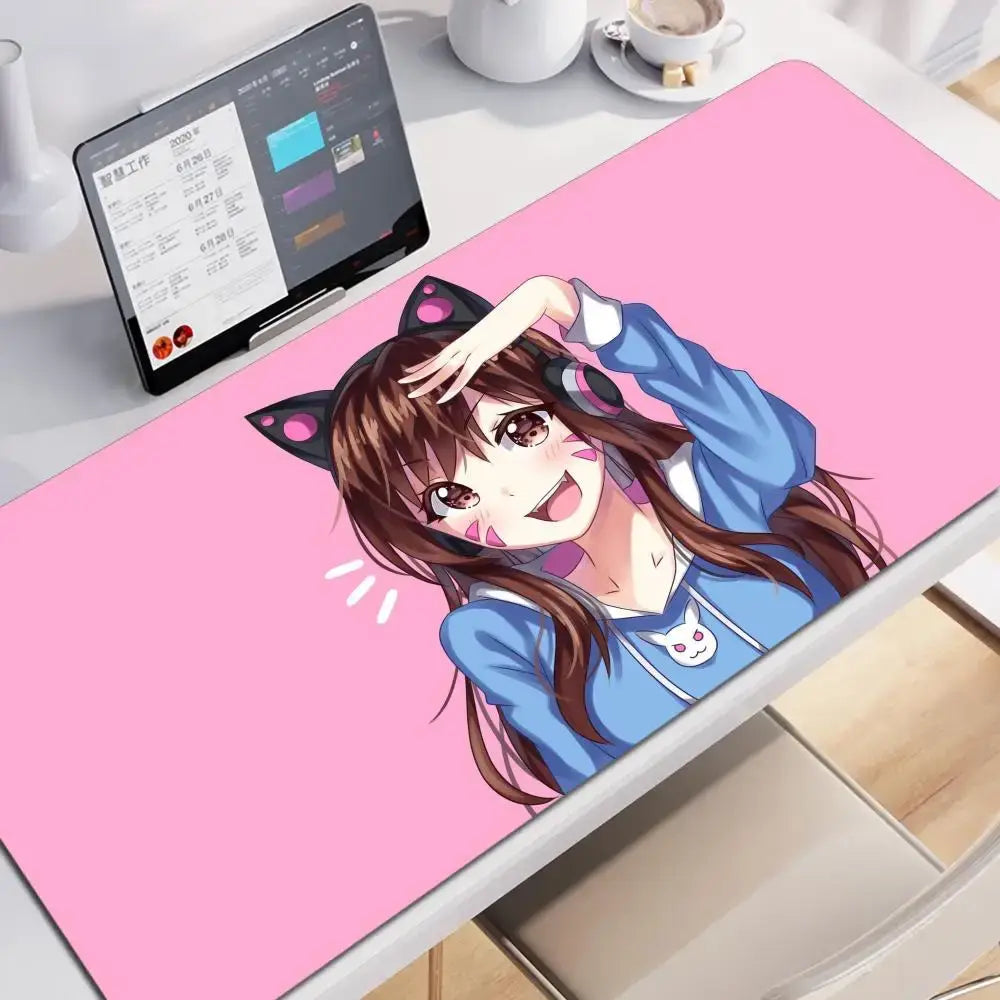 Anime-Gaming-Girl Overwatch großes Mauspad 900x400 Laptop Büro Gummi weiche Schreibtischunterlage Computer-Tastatur HD-Druck Mousepad XXL