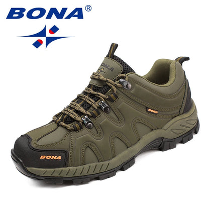 BONA New Arrival Classic Style Men Hiking Shoes Lace Up Men Sport Shoes Outdoor Jogging Trekking Sneakers
