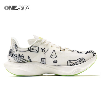 ONEMIX Nylon Carbon Board Marathon Running Racing Shoes, Professional Stable Support, Shock Relief, Ultra-light Rebound Sneakers