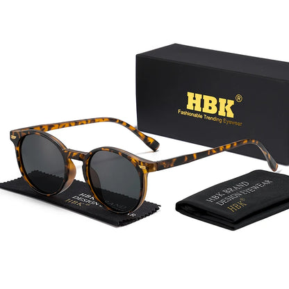 HBK Fashion polariserede solbriller til mænd, runde TR90-stel, modesolbriller til kvinder, kørsel, sport, UV400, Lunette De Soleil Homme
