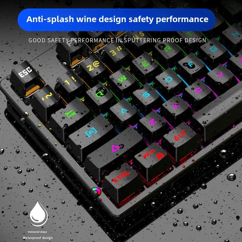 Gamer Mechanical keyboard 87 keys gaming 80% backlit key board ergonomic computer office wired mini pc numpad pink white black