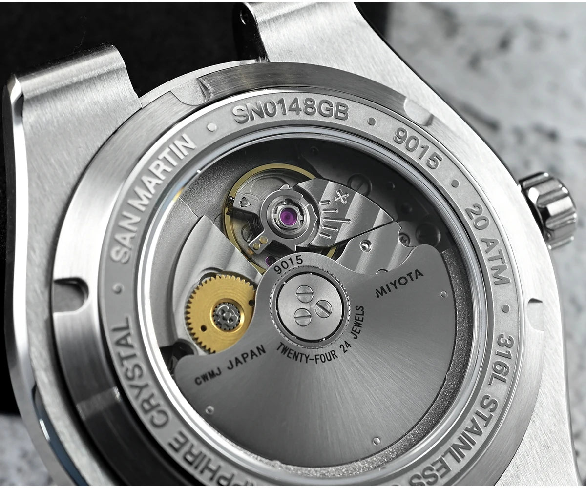 San Martin 37.5mm 40mm Classic Simple Dial Men Diver Watch Miyota 9015 Luxury Automatic Mechanical Watch Waterproof 200m SN0148