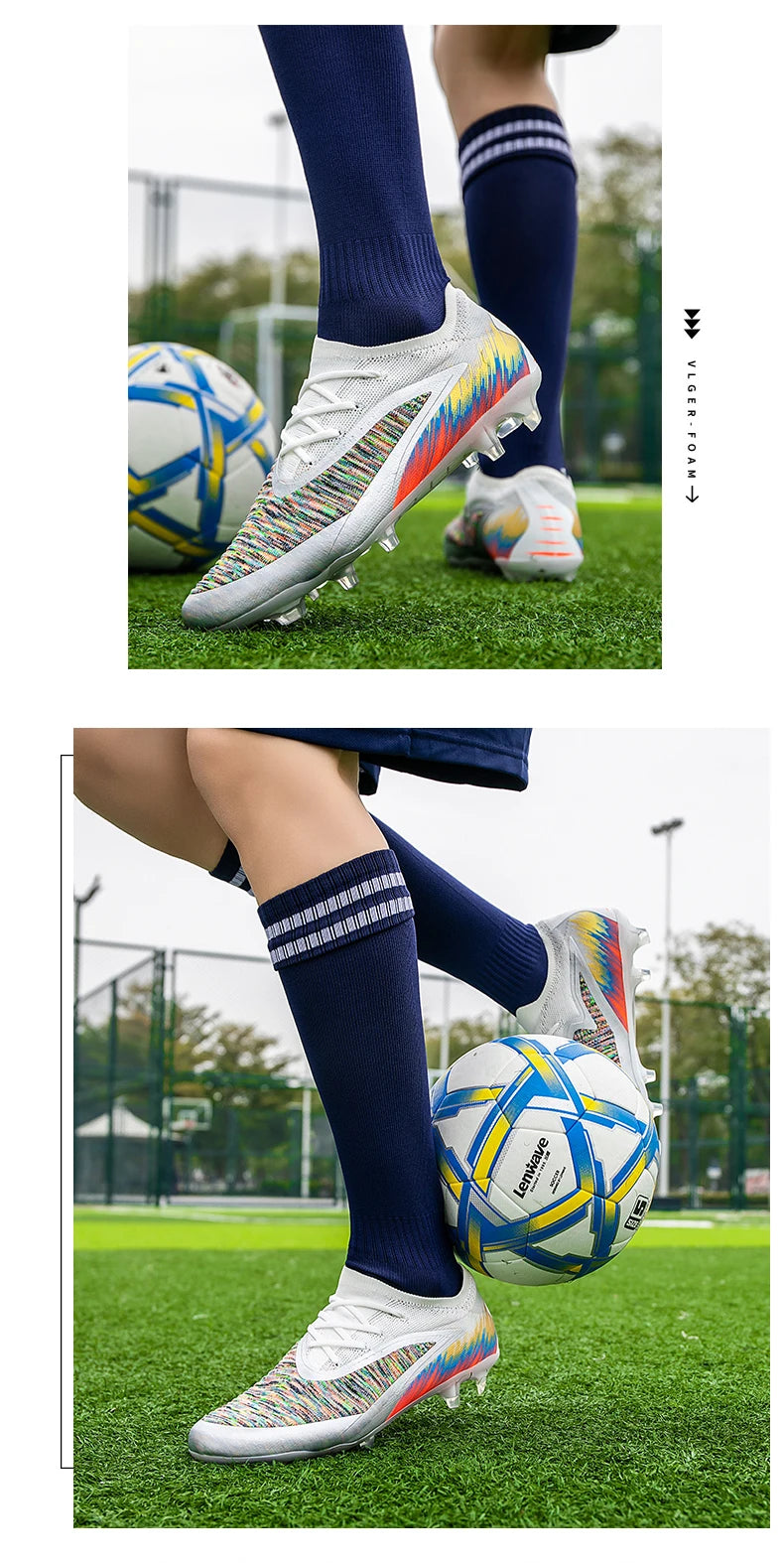New Men's Football Boots Shoes Match Training Soccer Shoes Non-Slip Cleats Long Spikes FG Ultralight Outdoor Sneakers Drop Shipping