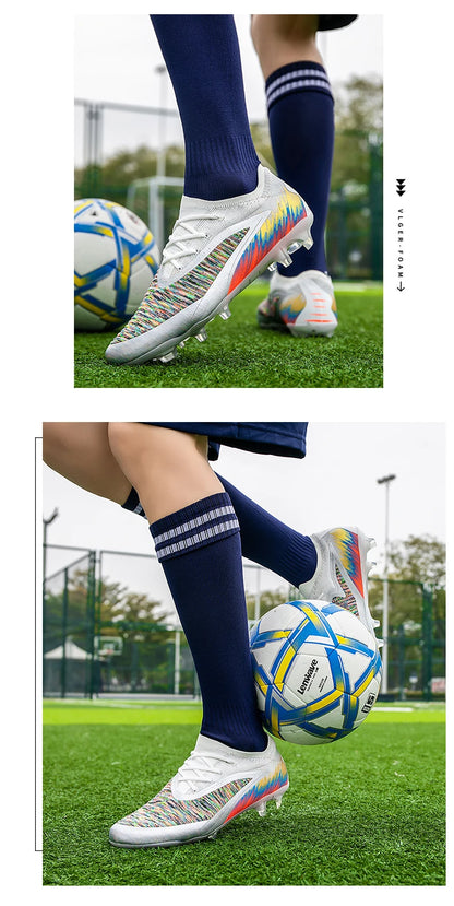 New Men's Football Boots Shoes Match Training Soccer Shoes Non-Slip Cleats Long Spikes FG Ultralight Outdoor Sneakers Drop Shipping