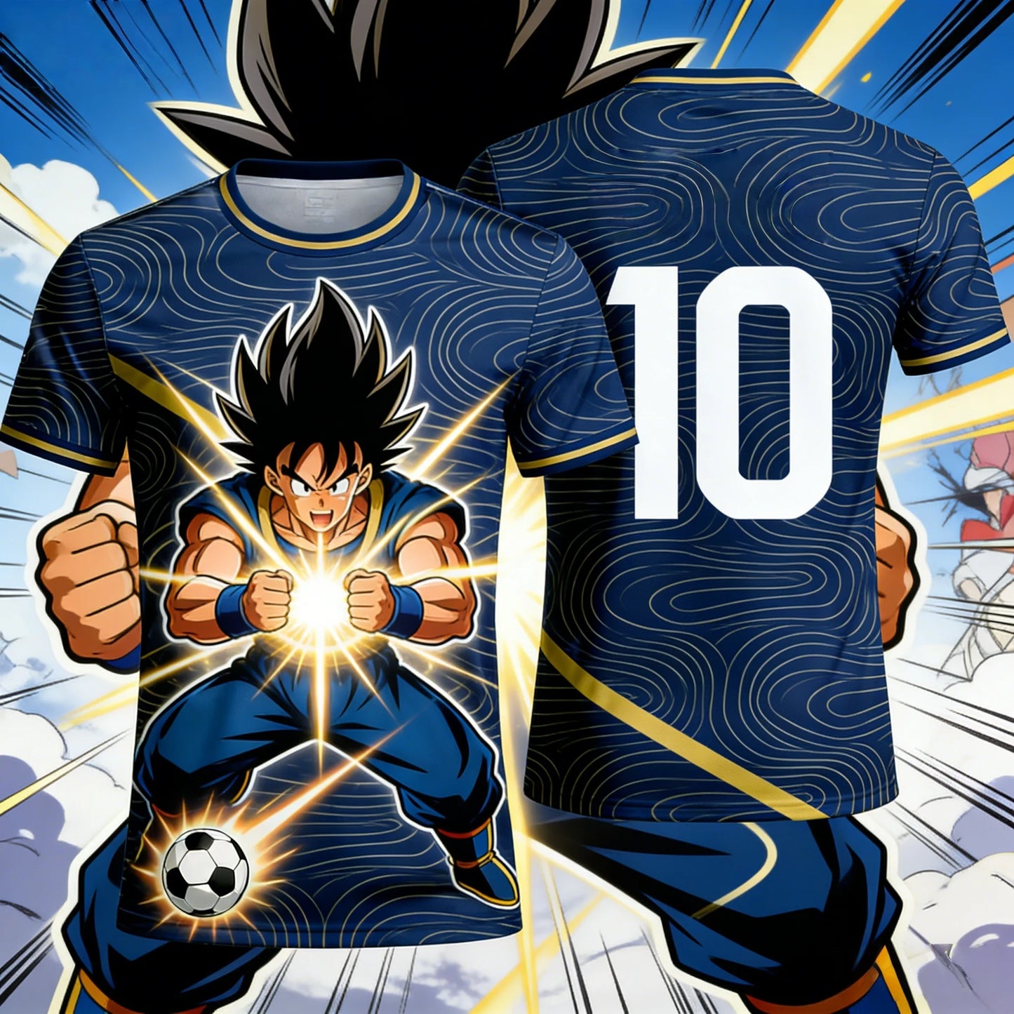 2026 Summer Dragon Ball  Goku 10 Soccer Energy 3D Print Oversized T-shirt Men Women Unisex Y2K Anime Tee Kids Adult  Tops
