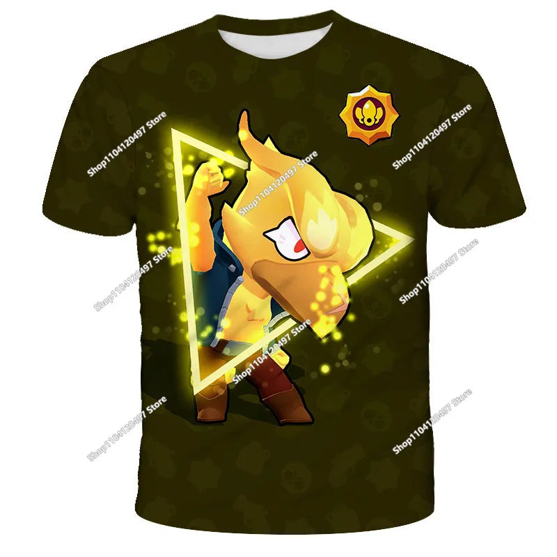 Newest 2026 Brawl Stars 3D Print Tops Cartoon Children Short Sleeve T-shirt Summer Popluar Men Funny Tees