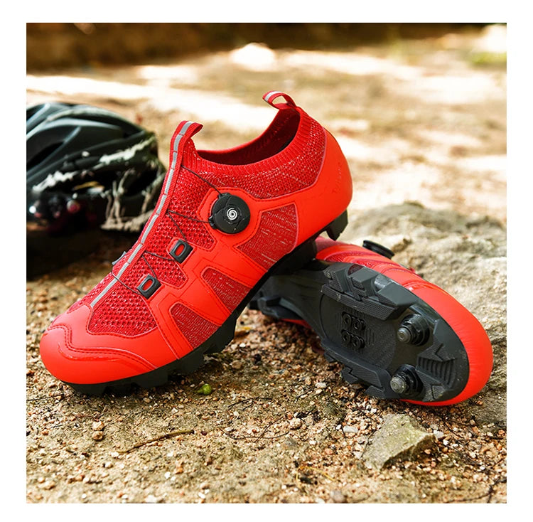 Mountain Bike Shoes Mens Cycling Shoes Quick Ratchet Buckle Compatible with SPD System Pedal for Indoor Outdoor Women MTB Shoes