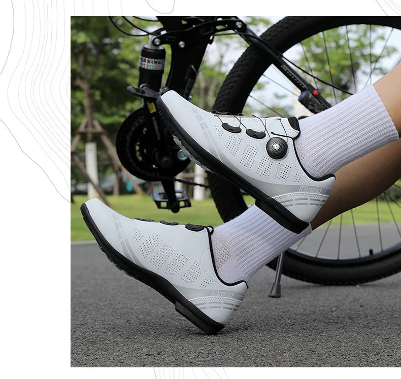 Men Cycling Shoes Road Bikes Women Racing Competition Self-Locking Speed Cycling Sports Shoes Women Spd Cleats Cycling Shoes