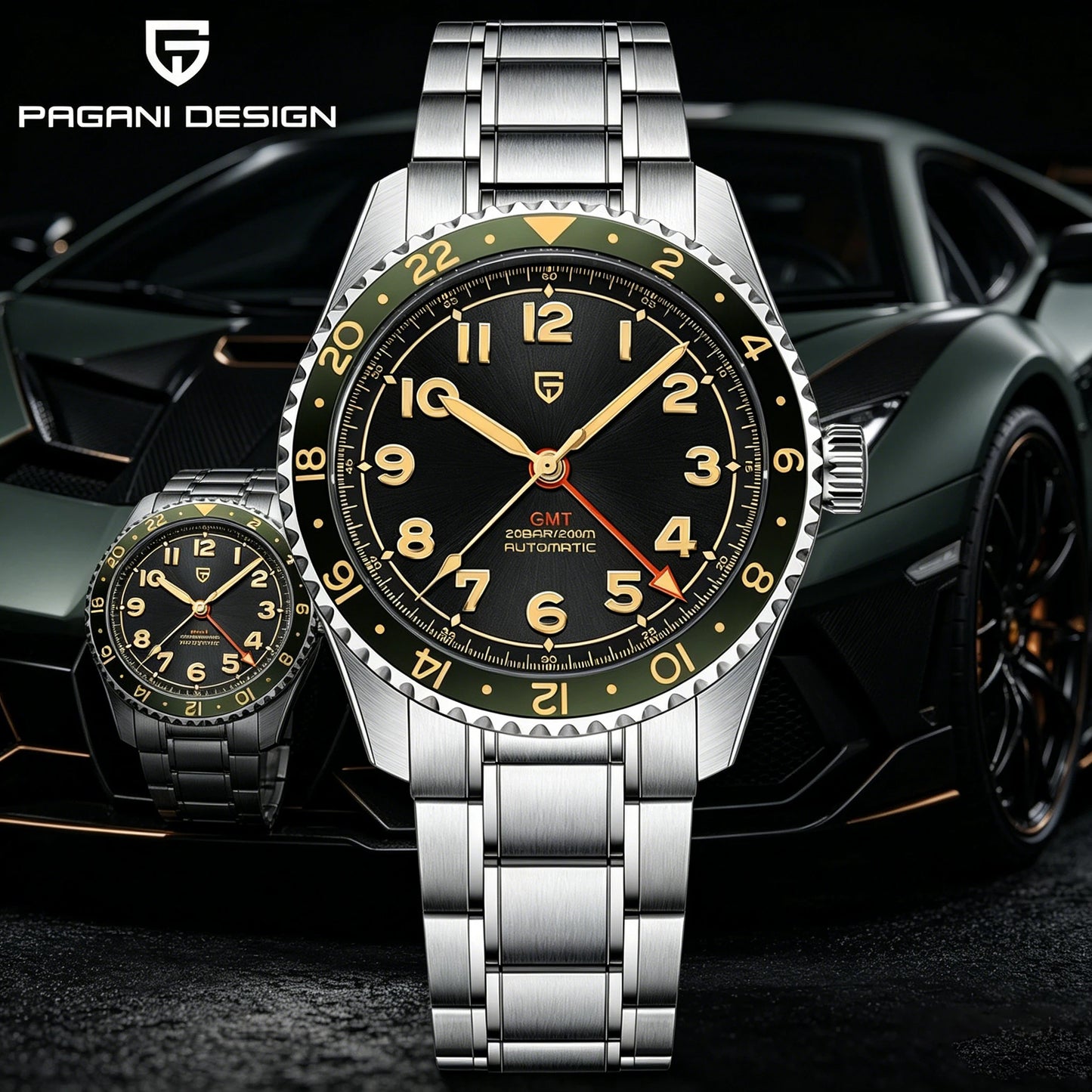 PAGANI DESIGN 2026 NEW Top GMT Men Automatic Mechanical Watches Pearl DG5833 Waterproof Luminous Sapphire Glass reloj hombre