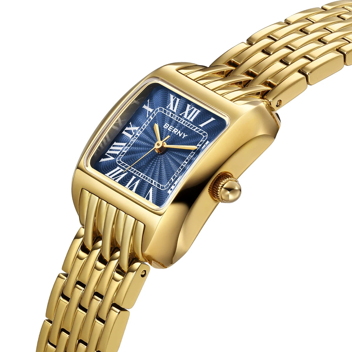 BERNY Gold Watch for Women Luxury Brand Square Ladies Quartz Watches New In Top Quality Fashion Elegant Business S/S Wristwatch