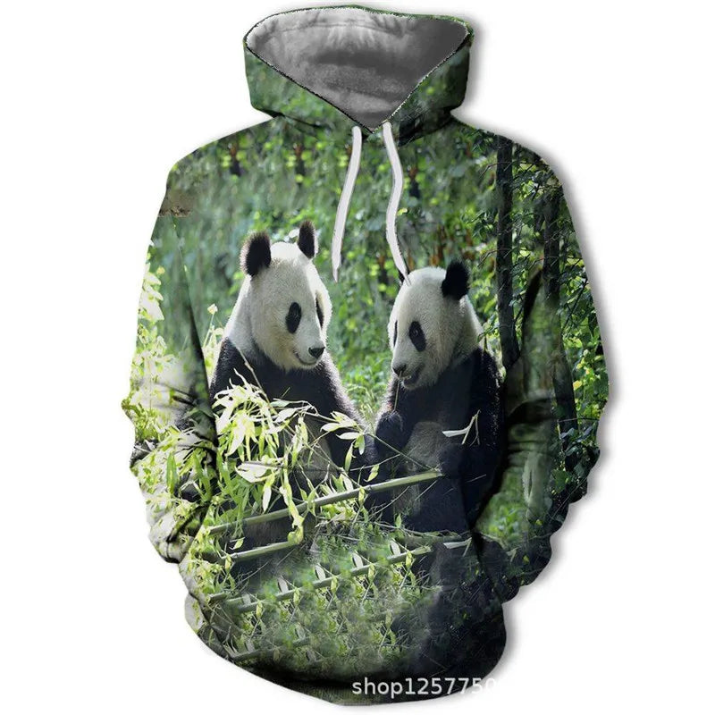 Neuer modischer Hoodie mit 3D-Tierprint für Herren und Damen, personalisiertes Design, Sweatshirt mit Schnee- und Doppelwolf-Motiv, Harajuku Oversized Hoodie