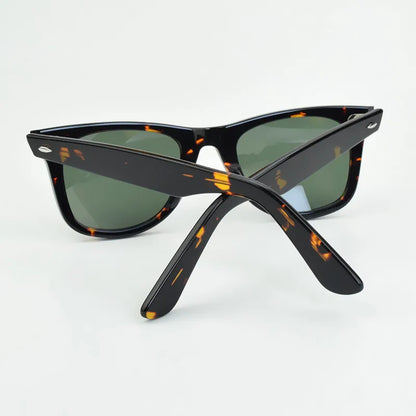 Klassiske solbriller med glaslinser Acetat-solbriller til mænd Y-2140 Design med dobbelt nitte Elegante firkantede UV-solbriller til kvinder