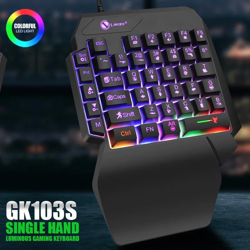 35 Tasten Einhand-Mini-Gaming-Tastatur USB, ultraflache kabelgebundene Tastatur mit Hintergrundbeleuchtung für Laptop, Desktop-PC und Smartphone