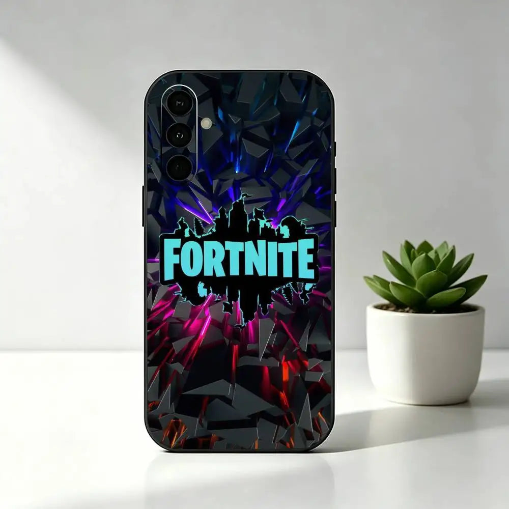 R-Royales F-Fortnite Game Phone Case Black Silicone Soft for Samsung Galaxy A73, A72, A71, A70, A53, A52, A51