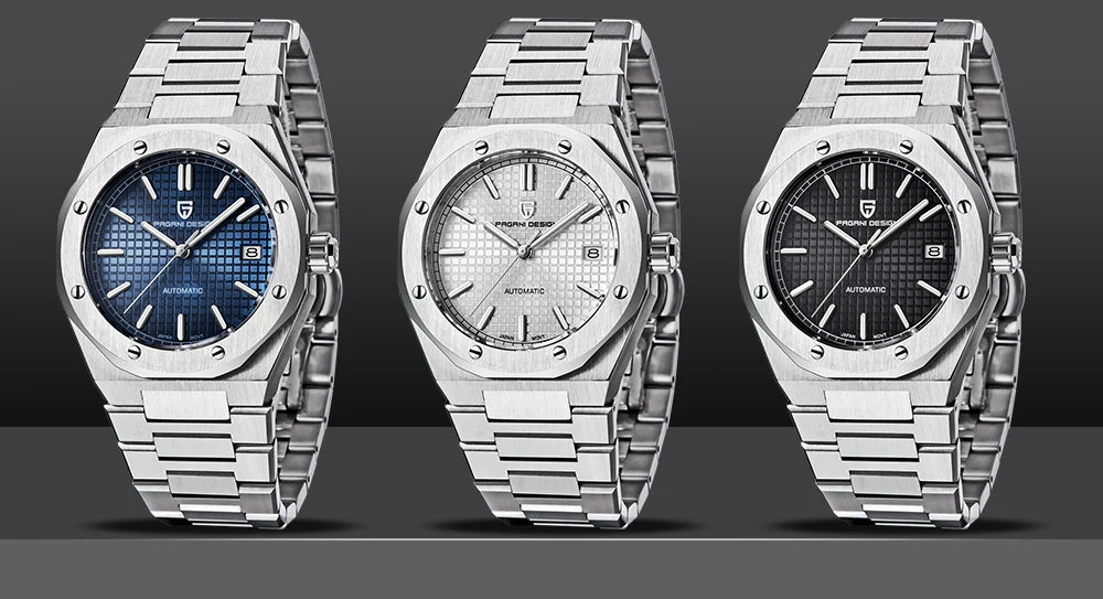 PAGANI DESIGN 8215 Men's Automatic Mechanical Watch 40MM Sapphire Stainless Steel Waterproof 10Bar Luminous C3 Reloj Hombre