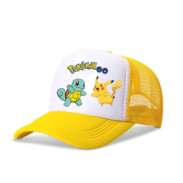 New Anime Pokemon Pikachu Baseball Caps Kid's Summer Mesh Hats Charmander Venusaur Mewtwo Hip Hop Hat Sports Snapback Cap Toys