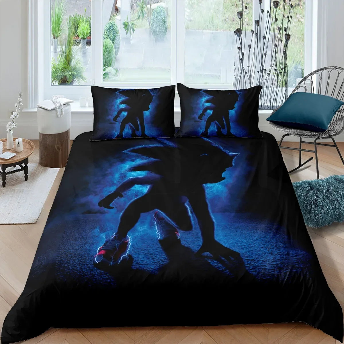 Exquisite 3D Cartoon Sonics Duvet Cover Anime Digital Printing Bedding Set Comforter Bed Youth Kids Girl Boys Gift