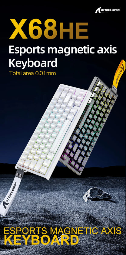 Magnetic Gaming Keyboard ATTACK SHARK X68HE X68PRO HE and FREEWOLF F68 Wired F68Pro Wireless for Pro Gaming 0.01mm Rapid Trigger