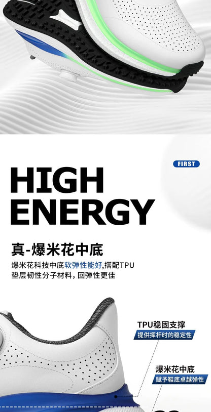 PGM Golf Men's Sports Sneakers Super Soft Popcorn Midsole Knob Lace Anti Slip Breathable Golf Shoes