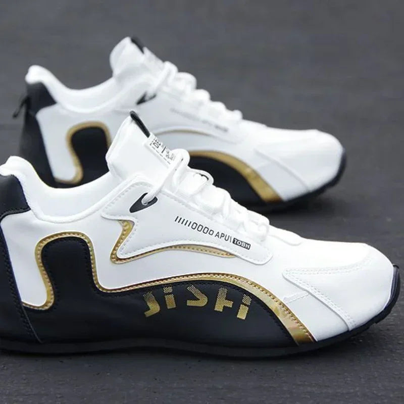 Vattentäta sneakers i PU-läder för män, lediga sportskor, lätta, andningsbara, platta och halkfria tennisskor, Zapatillas Hombre