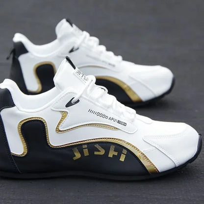 Vattentäta sneakers i PU-läder för män, lediga sportskor, lätta, andningsbara, platta och halkfria tennisskor, Zapatillas Hombre