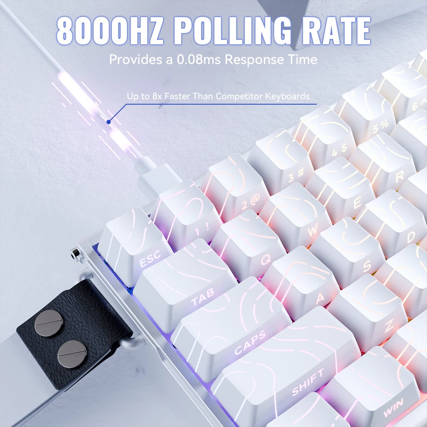Teclado de aluminio ATTACK SHARK X68MAX HE Rapid Trigger con interruptores magnéticos 60% con cable, teclado magnético 8KHz con precisión RT de 0.005mm
