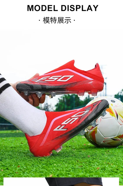 New Men Soccer Shoes Match Football Boots Non-Slip Boys High-quality Outdoor Sneakers Grass Cleats Hot-selling High-top Light